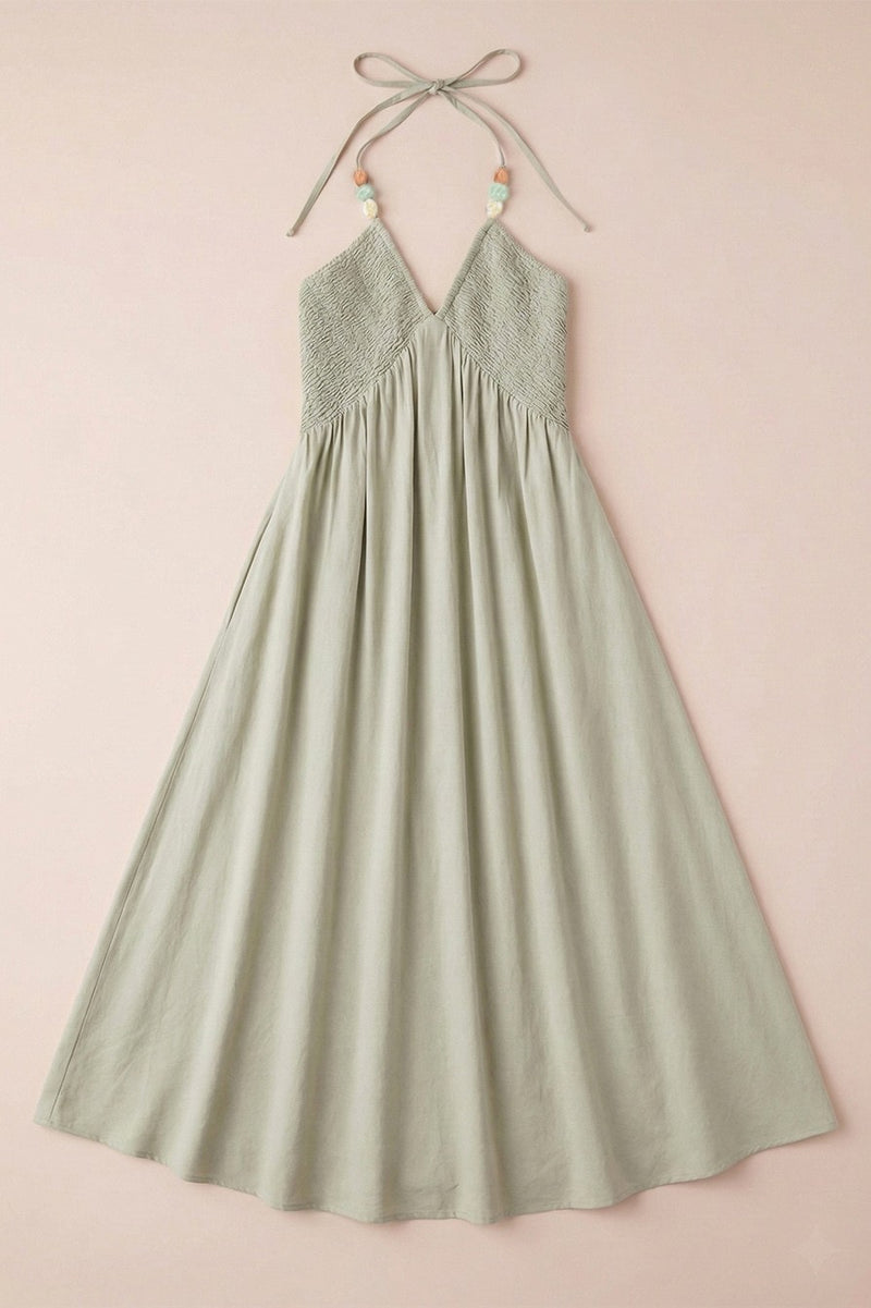 beaded halter maxi dress Eta Beaded Maxi Dress