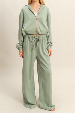 Gianna Wide Leg Pants, Sage Green