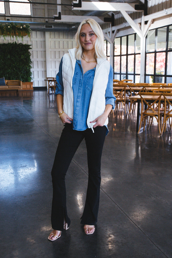 Azaria Puffer Vest, Ivory