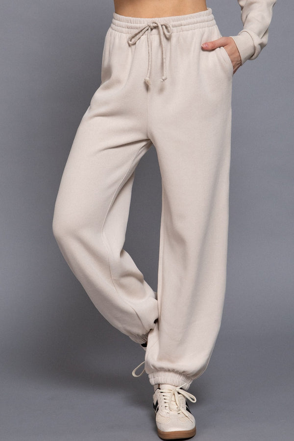Elisa Soft Jogger Pants, Beige