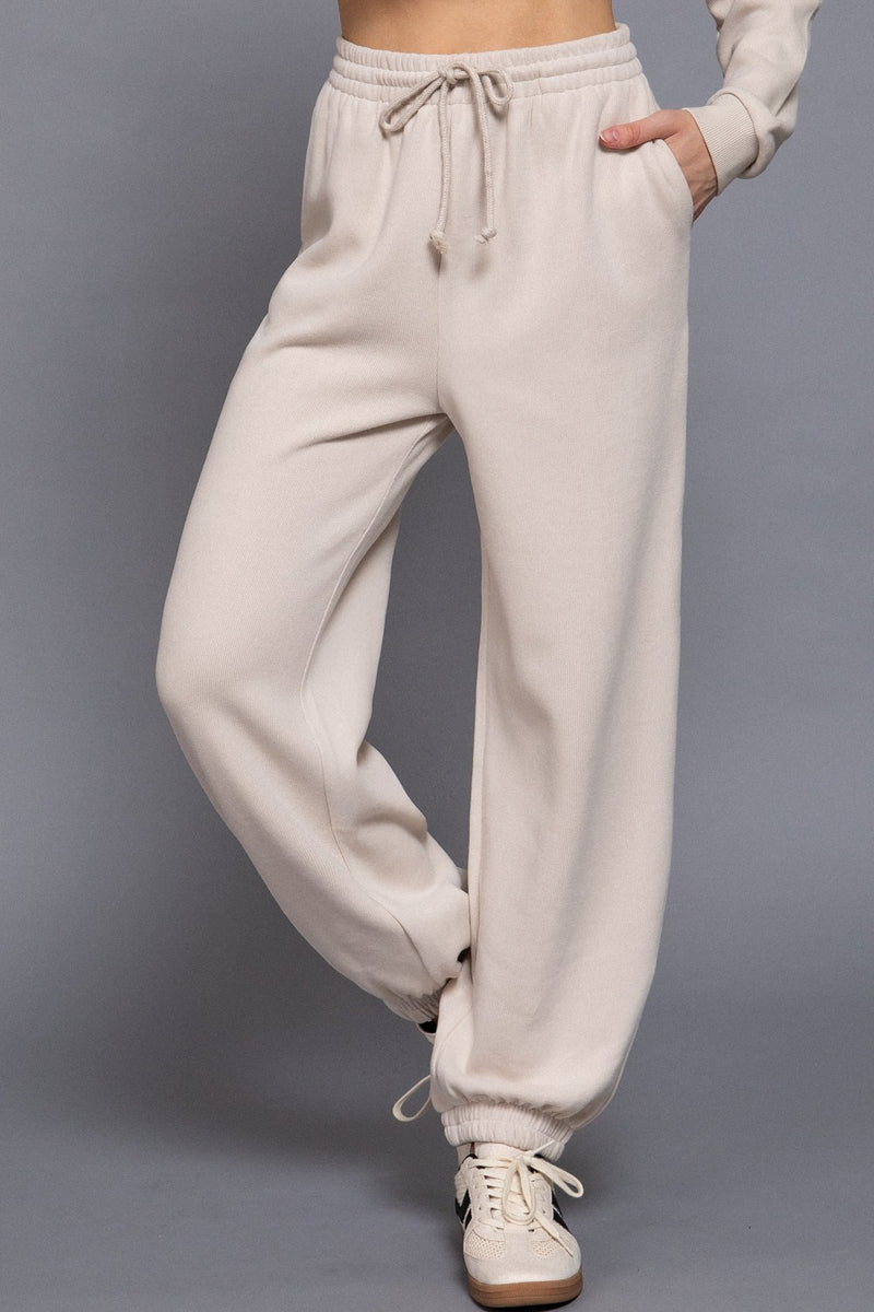 Elisa Soft Jogger Pants, Beige
