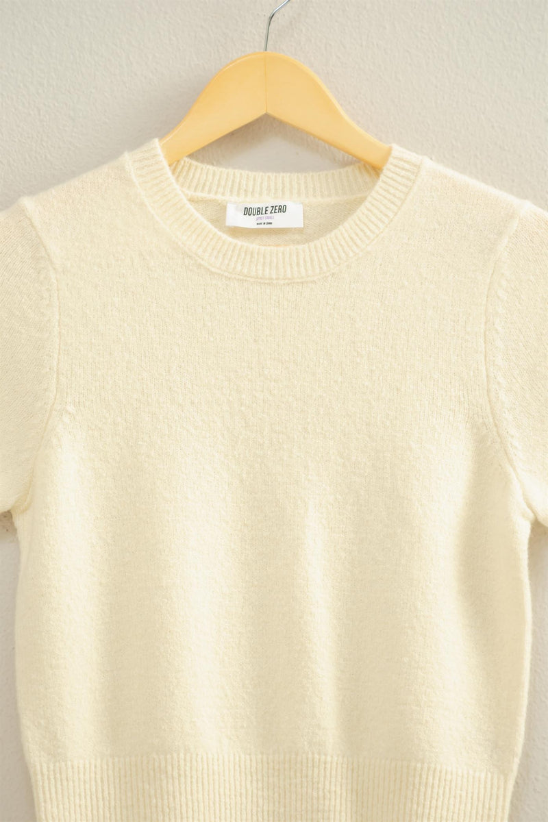 Harper Round Neck Knit Top, Cream