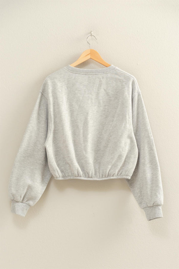 Hazel Bubble Hem Sweatshirt, Heather Gray