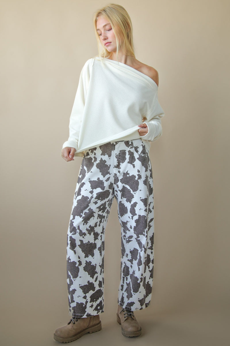 Candace Off the Shoulder Knit Top, Cream