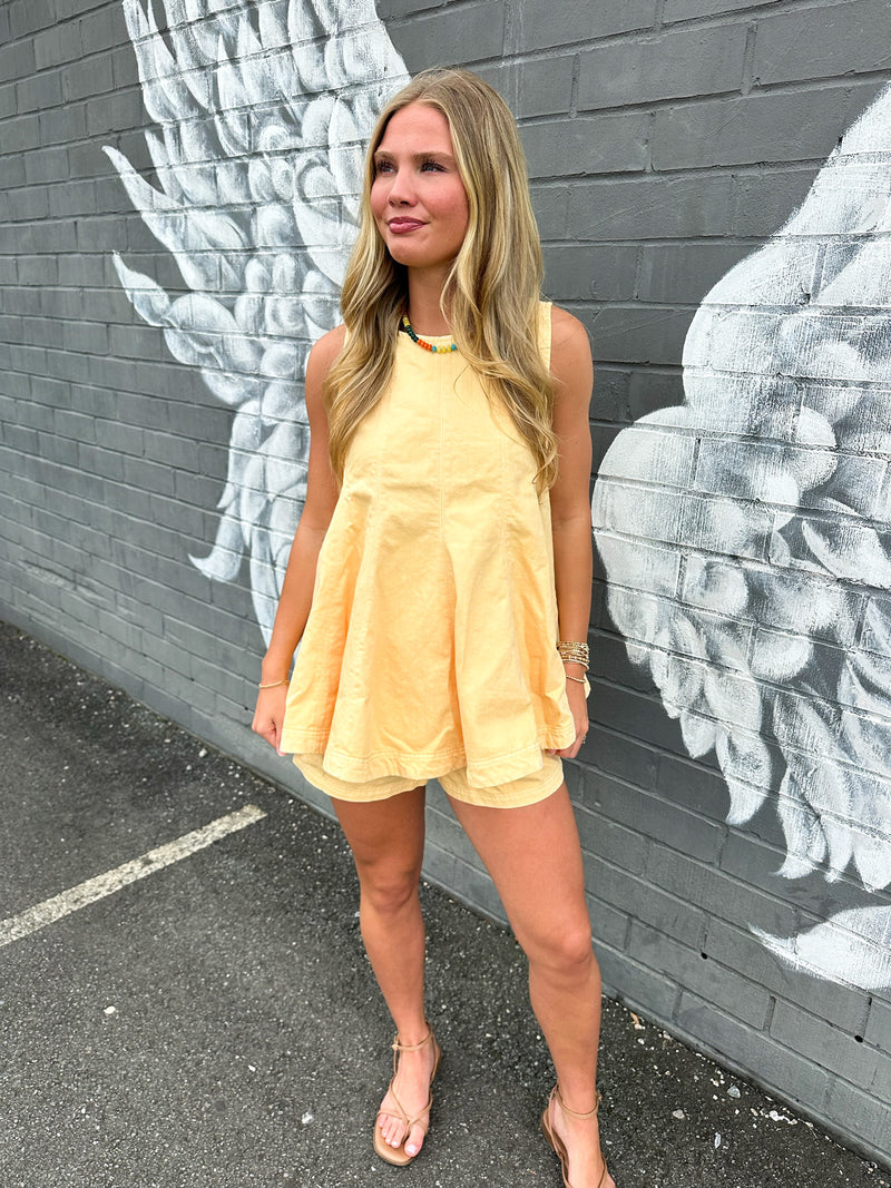 Cassius Denim Set, Apricot Gelato