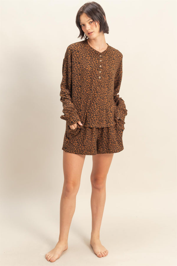 Chloe Leopard Print Set, Brown