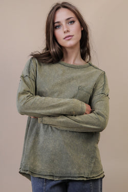 Rosalind Mineral Wash Top, Sage