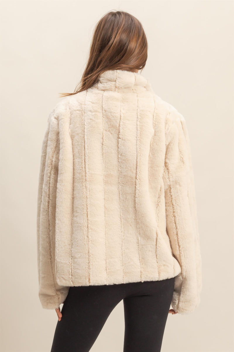 Sarah Faux Fur Jacket, Ivory