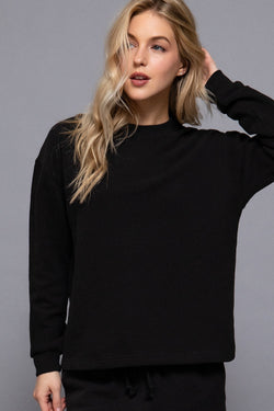 Allysa Soft Knit Top, Black