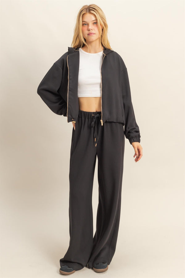 Gianna Wide Leg Pants, Black