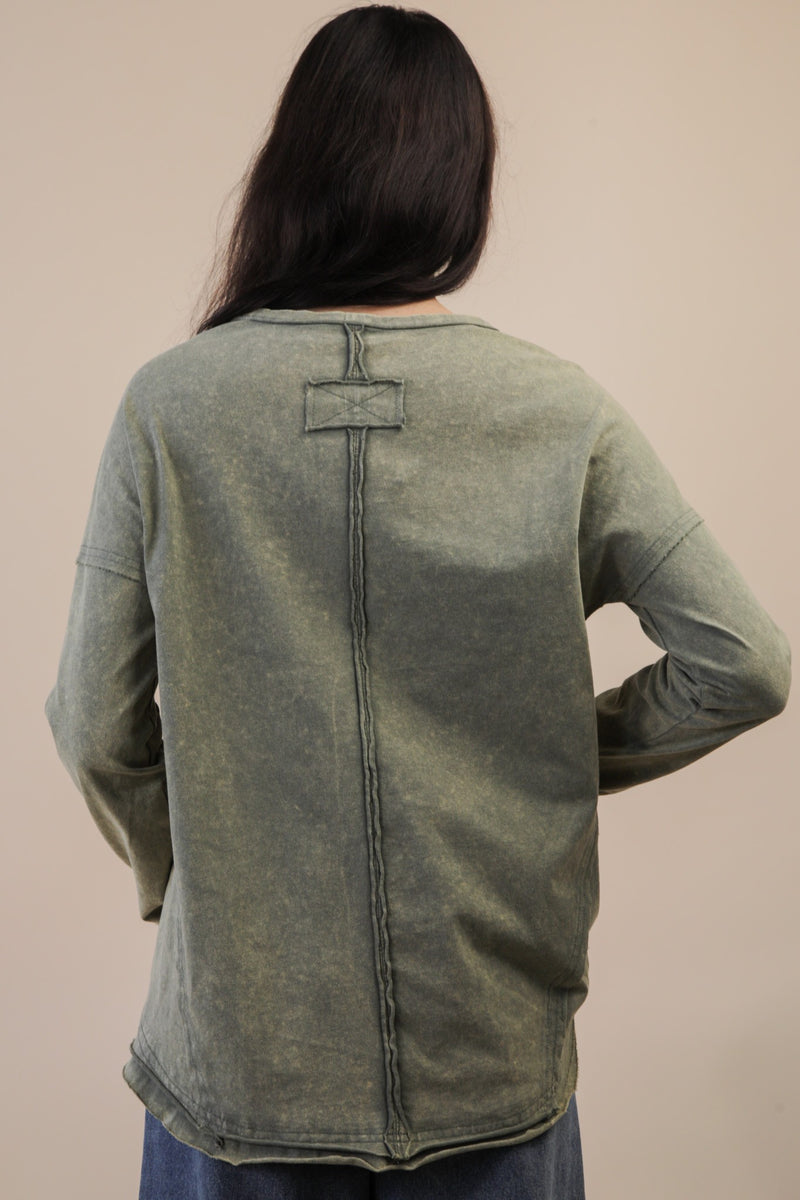 Rosalind Mineral Wash Top, Sage