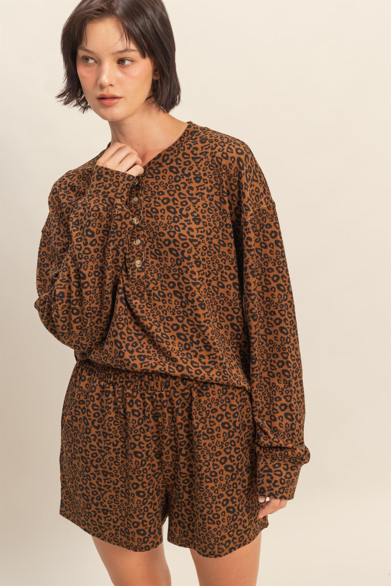 Chloe Leopard Print Set, Brown