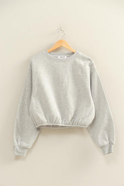 Hazel Bubble Hem Sweatshirt, Heather Gray