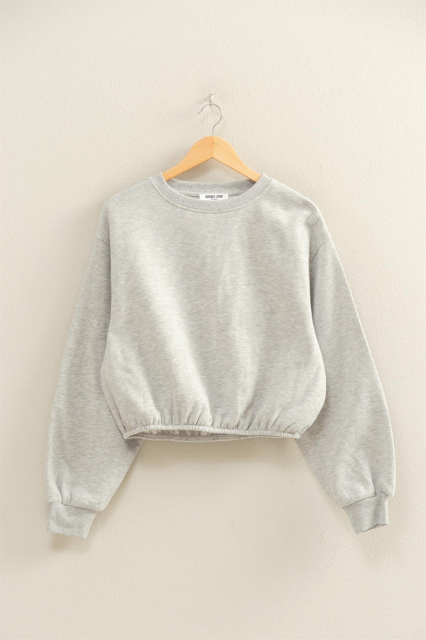 Hazel Bubble Hem Sweatshirt, Heather Gray