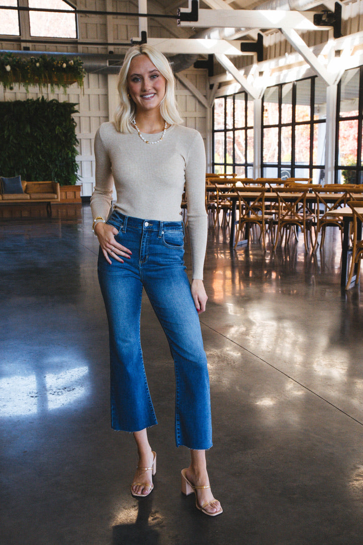 Rylee Ribbed Sweater, Oatmeal