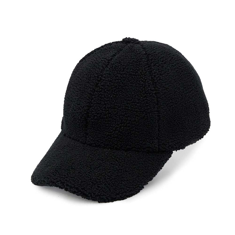 Elliana Sherpa Baseball Hat, Black