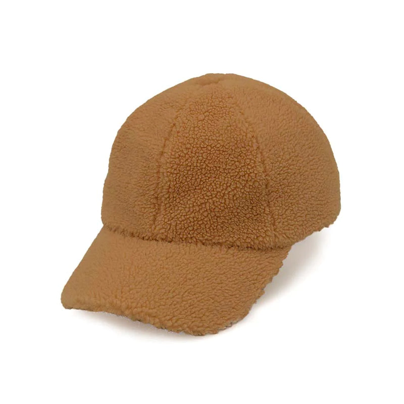 Elliana Sherpa Baseball Hat, Camel