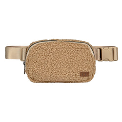 Brielle CC Sherpa Belt Bag Fanny Pack, Camel