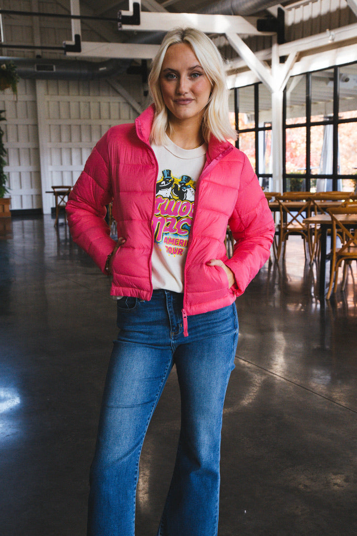 Shelby Packable Puffer Jacket, Pink