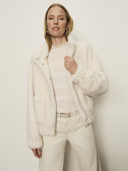 Coco Fur Jacket, Almond Cream | Sanctuary