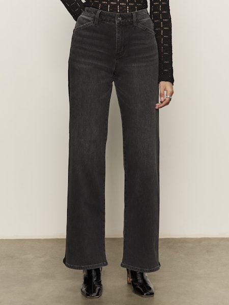 Tuxedo Relaxed Straight Leg Jeans, Black Tie | Sanctuary
