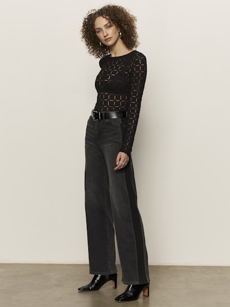 Tuxedo Relaxed Straight Leg Jeans, Black Tie | Sanctuary