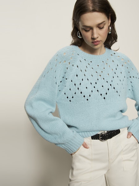 Femme Openwork Sweater, Aquamarine | Sanctuary