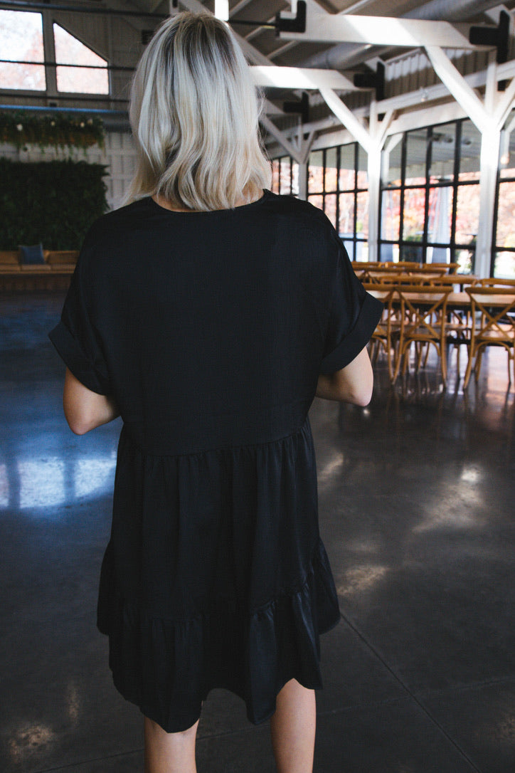Serrano Tiered Dress, Black