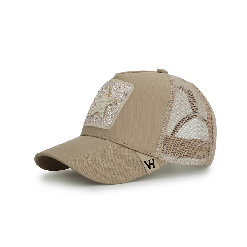 Glitter Patch Hat, Beige | Vintage Havana