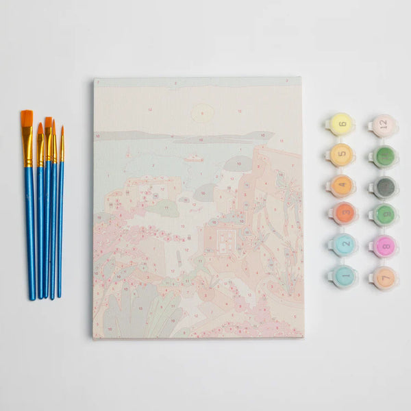 Paint by Number Mini, Dreamy Santorini | Paint Anywhere