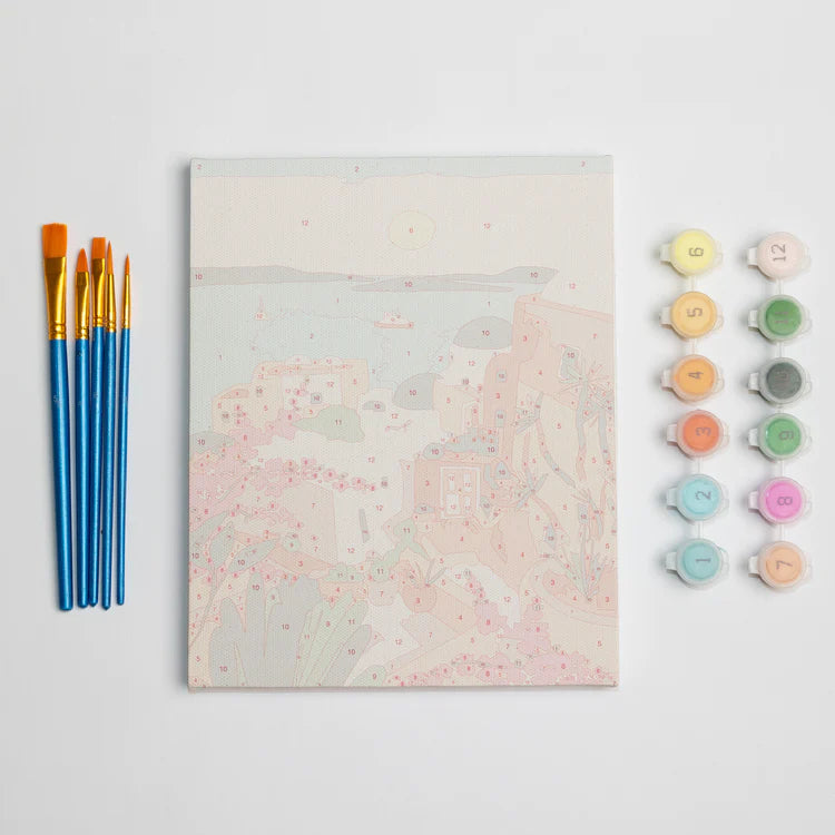 Paint by Number Mini, Dreamy Santorini | Paint Anywhere