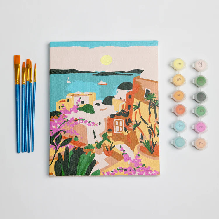 Paint by Number Mini, Dreamy Santorini | Paint Anywhere