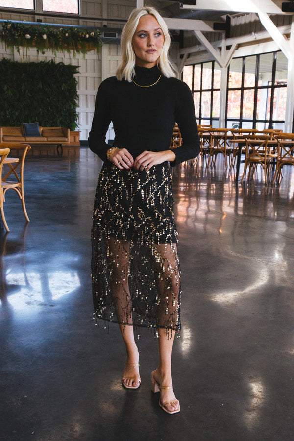 Lessie Turtleneck Sweater, Black