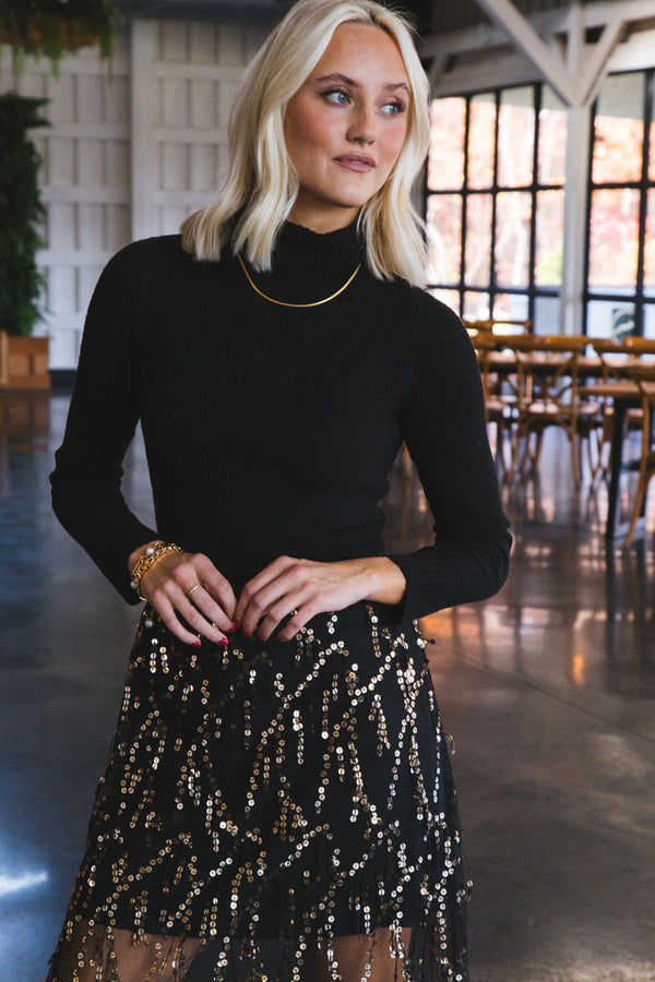 Lessie Turtleneck Sweater, Black