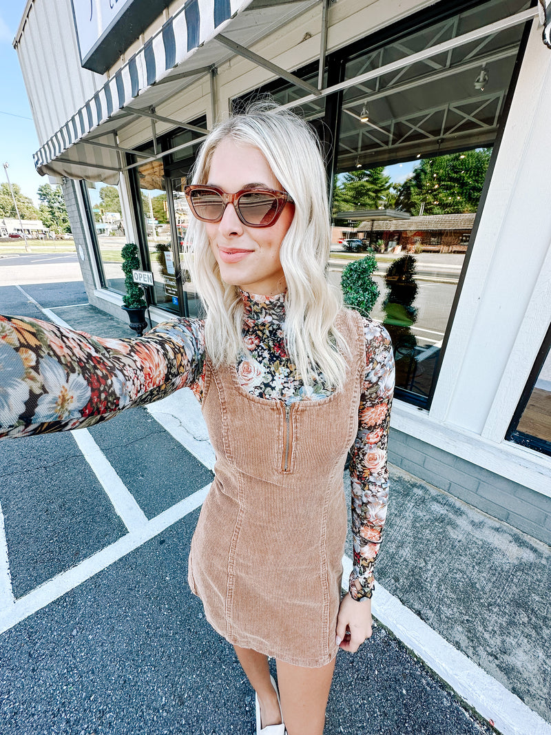 Amy Floral Mesh Knit Top, Black