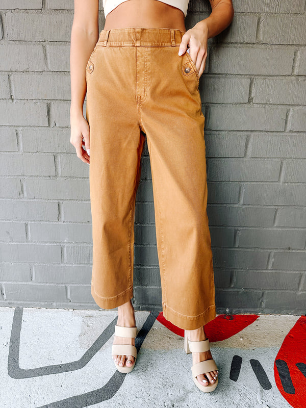 Stretch Twill Crop Pant, Acorn | Spanx