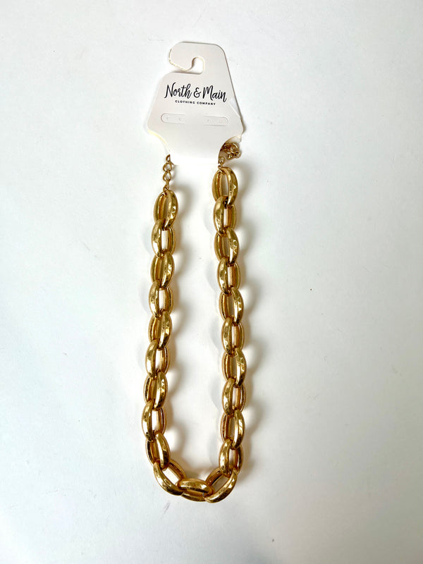 Isla Vintage Chunky Chain Necklace, Gold