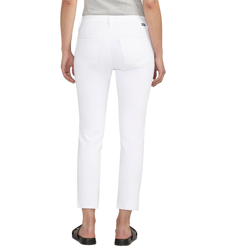 Cassie Mid Rise Crop Jeans, White | JAG