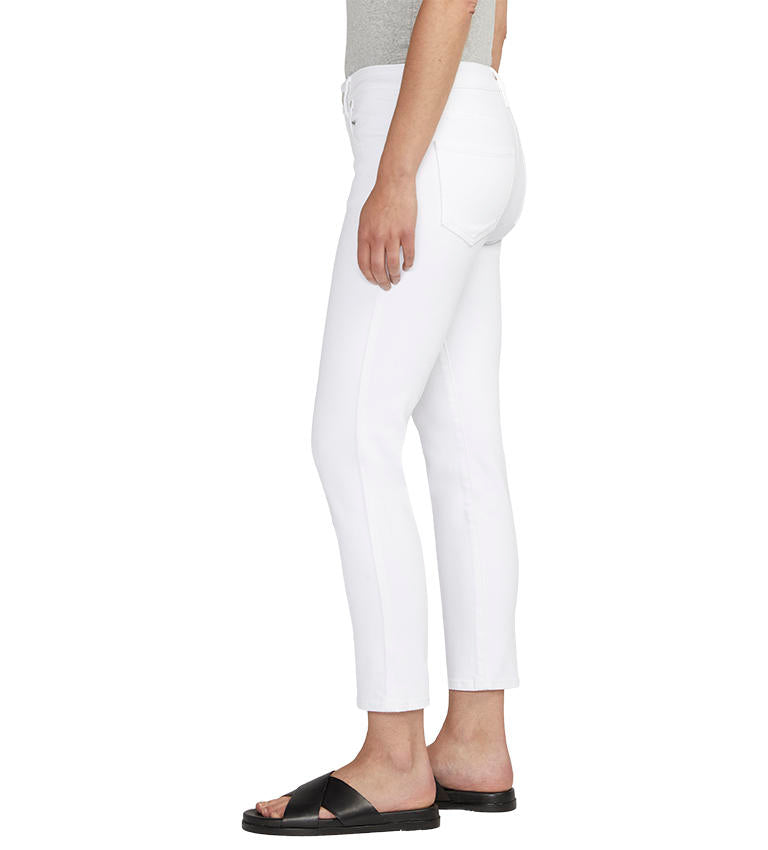 Cassie Mid Rise Crop Jeans, White | JAG