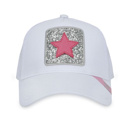 Glitter Patch Hat, White/Pink | Vintage Havana