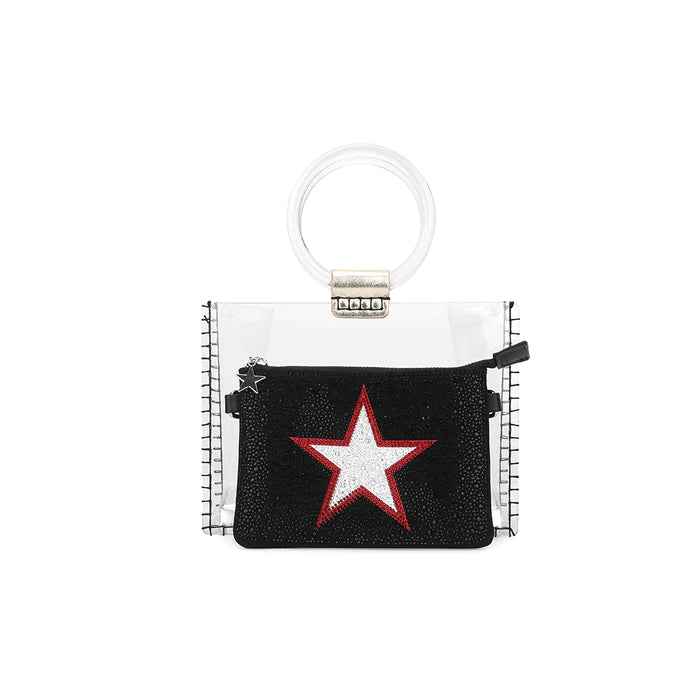 Mini Molly Clear Vinyl Crossbody, Black/Silver | Vintage Havana