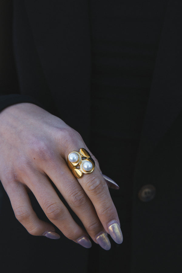Oceanside Pearl Ring, Gold | BRACHA