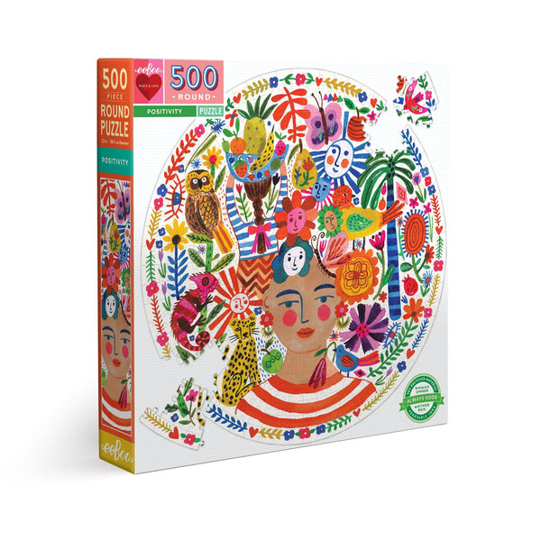 Perky and Positive 500 Piece Round Puzzle, Positivity