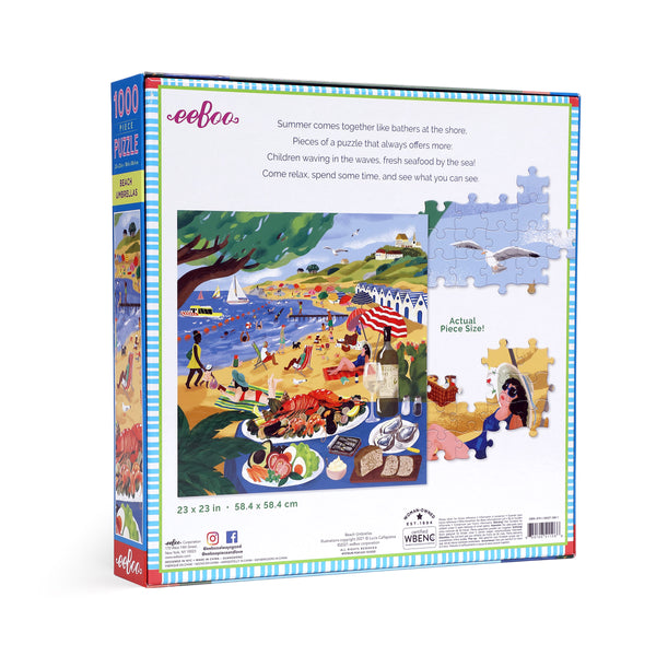 Beach Umbrellas 1000 Piece Puzzle, Beach Umbrella