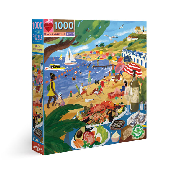 Beach Umbrellas 1000 Piece Puzzle, Beach Umbrella