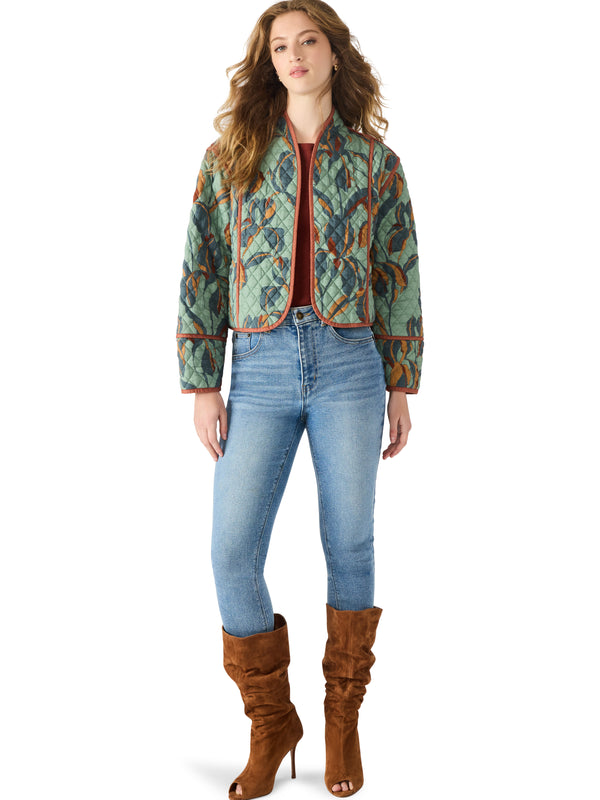 Adalynn Quilted Jacket, Dark Sage | Steve Madden