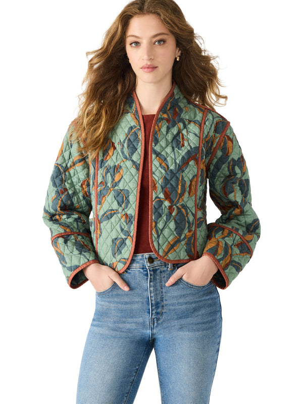 Adalynn Quilted Jacket, Dark Sage | Steve Madden