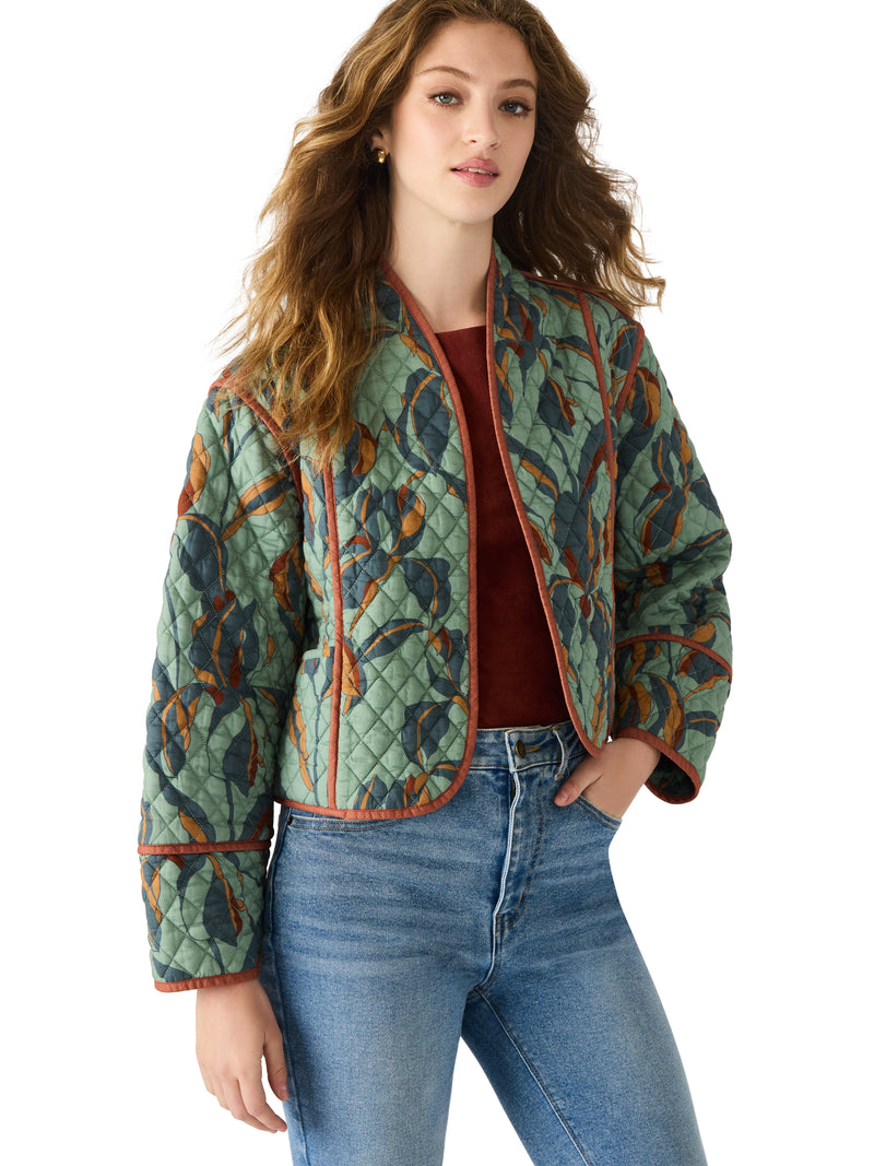 Adalynn Quilted Jacket, Dark Sage | Steve Madden