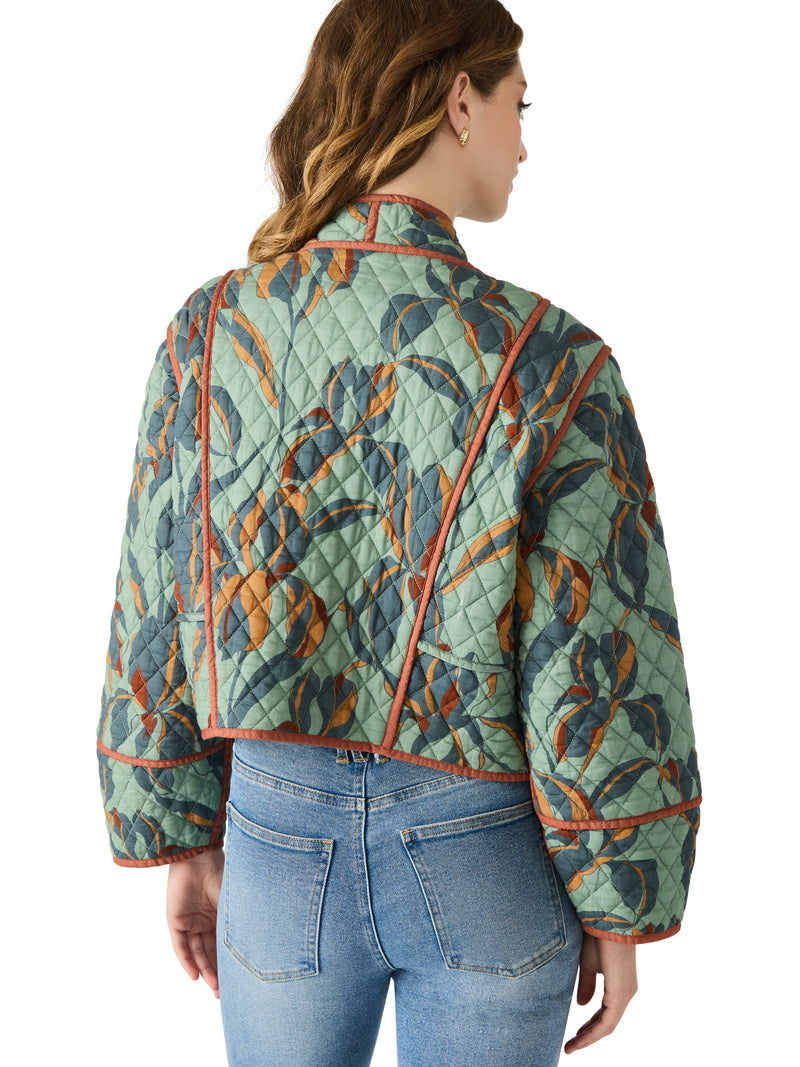 Adalynn Quilted Jacket, Dark Sage | Steve Madden