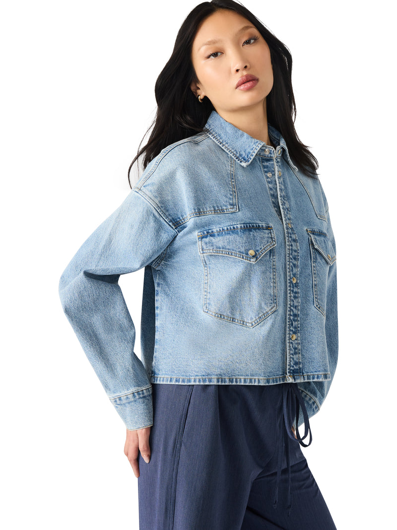 Rafi Denim Top, Forever Blue | Steve Madden